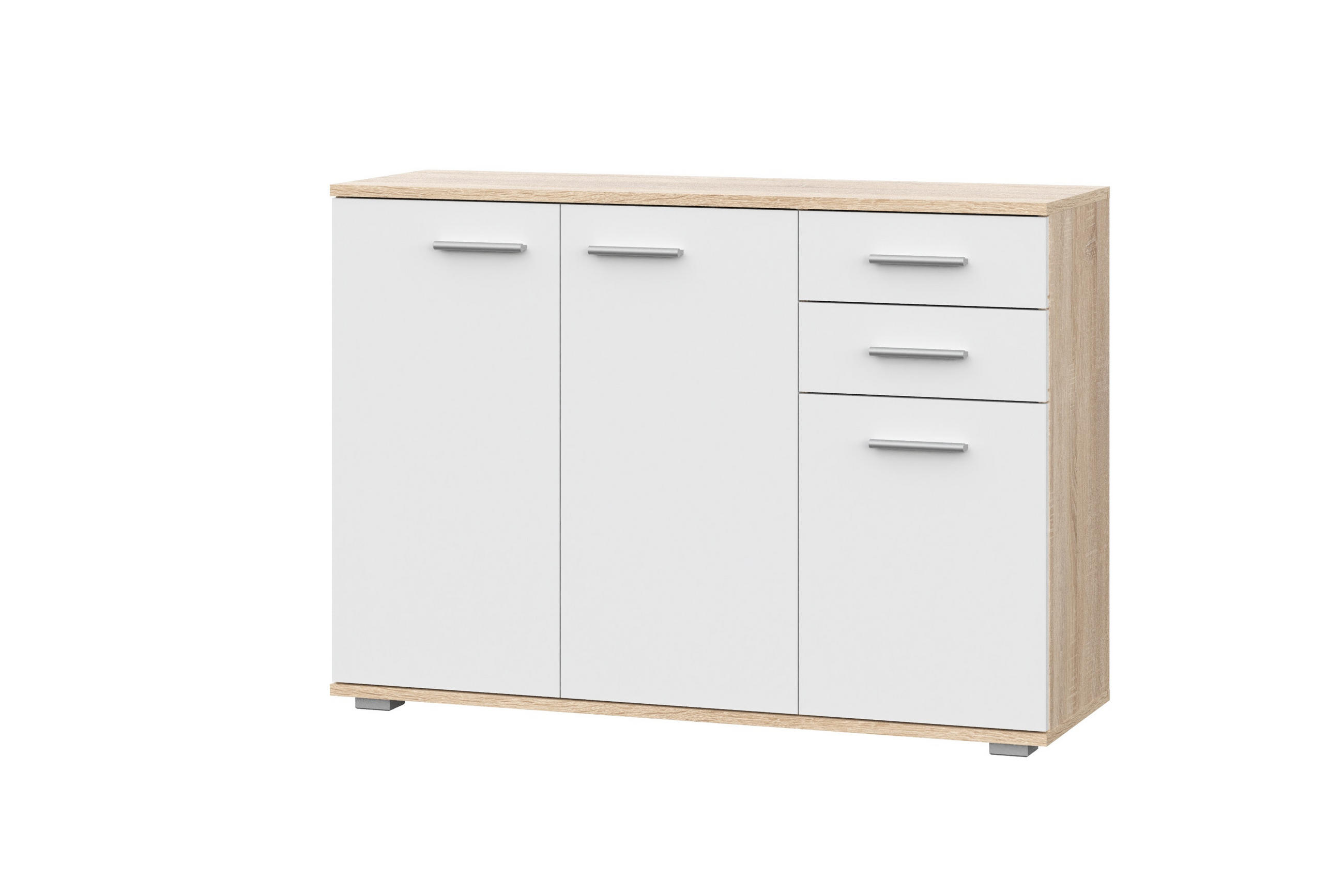 KOMMODE Sonoma Eiche, Weiß 69/74/34 - Weiß/Sonoma Eiche, Holzwerkstoff (69/74/34cm) - RAUMHIRSCH FURNITURE