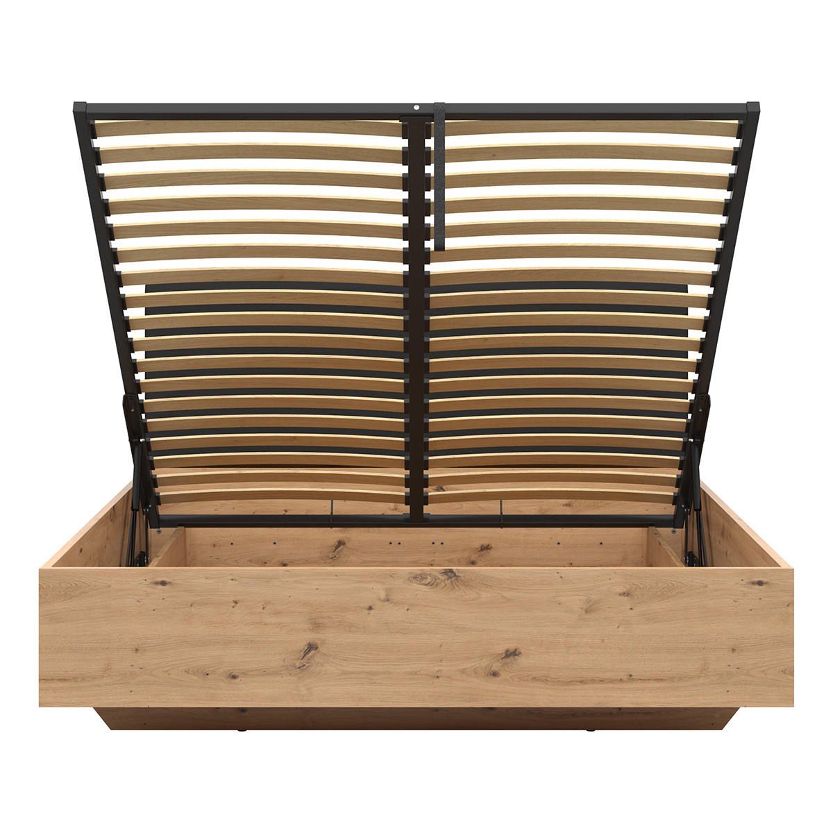 BOXSPRING KREVET 160/200 Mao Drvo s hrastovim efektom - smeđa, drvni materijal (160/200cm) - Petits-meubles