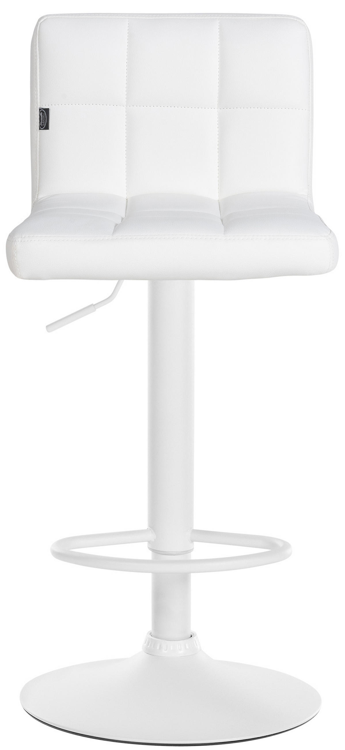 BARHOCKER Lederlook Weiß - Weiß, Textil/Metall (40/85/40cm) - CLP