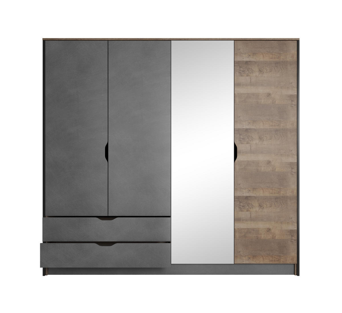KLEIDERSCHRANK Arden Sand Grange Eiche - matera 220 cm / 56 cm / 204 cm - Braun/Grau, Holz/Holzwerkstoff (220/204/56cm) - Feldmann-Wohnen