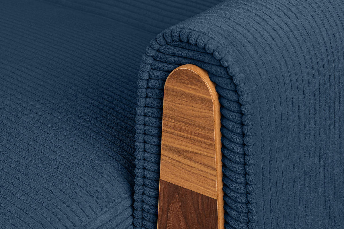 3-SITZER-SCHLAFSOFA GUSTAVO II mit Armlehnen, Marineblau - Blau/Dunkelblau, Holz/Holzwerkstoff (230/98/98cm) - KONSIMO®