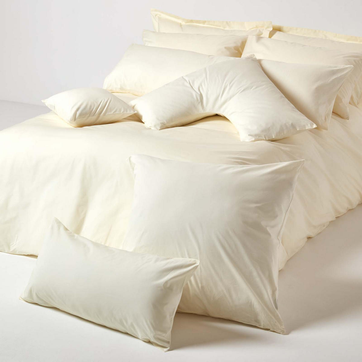 KISSENBEZUG Perkal, Ägyptische Baumwolle, Fadendichte 200 - Creme, Textil (80/80cm) - Homescapes