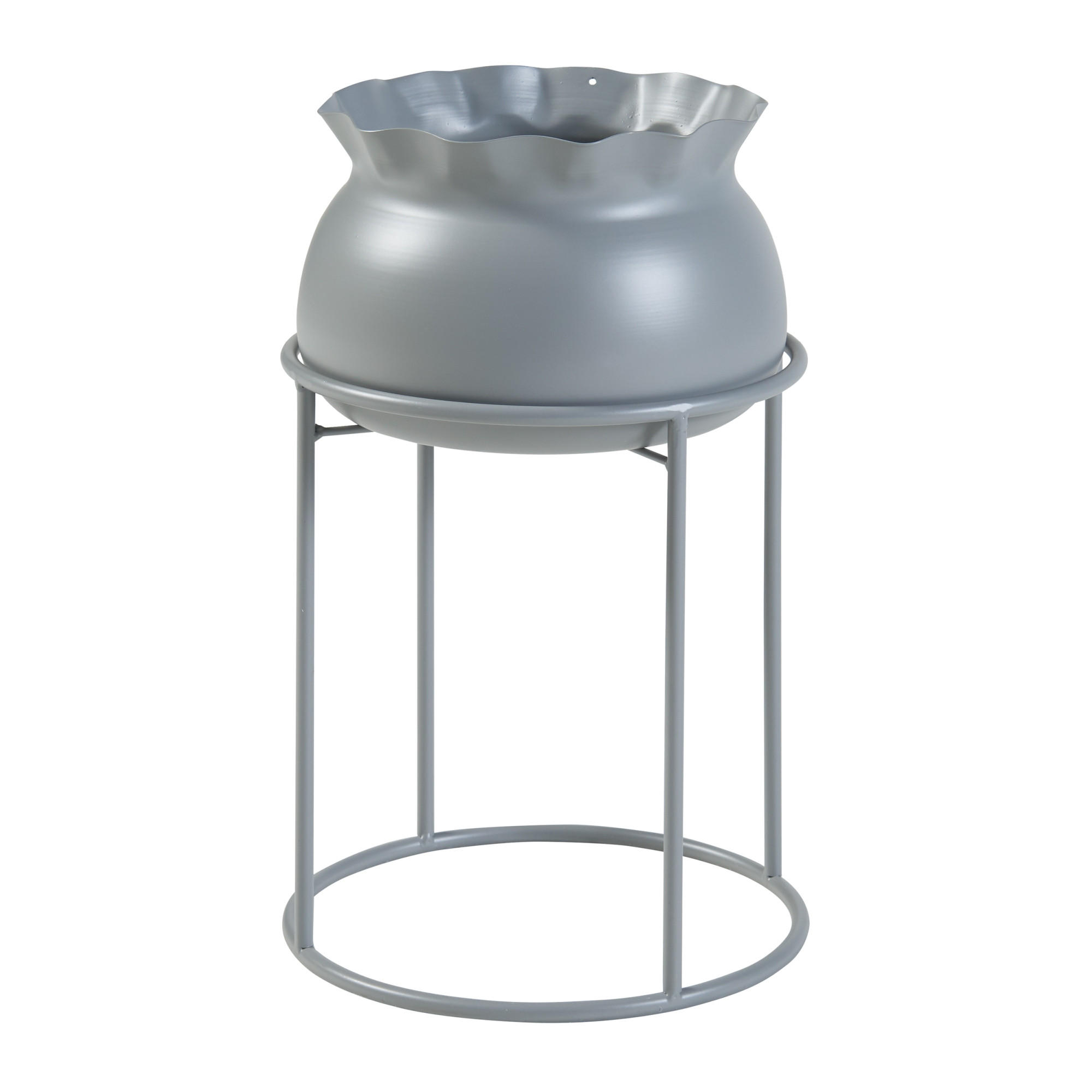 BLUMENSTÄNDER Assen - Grau, Metall (23.5/23.5/38cm)