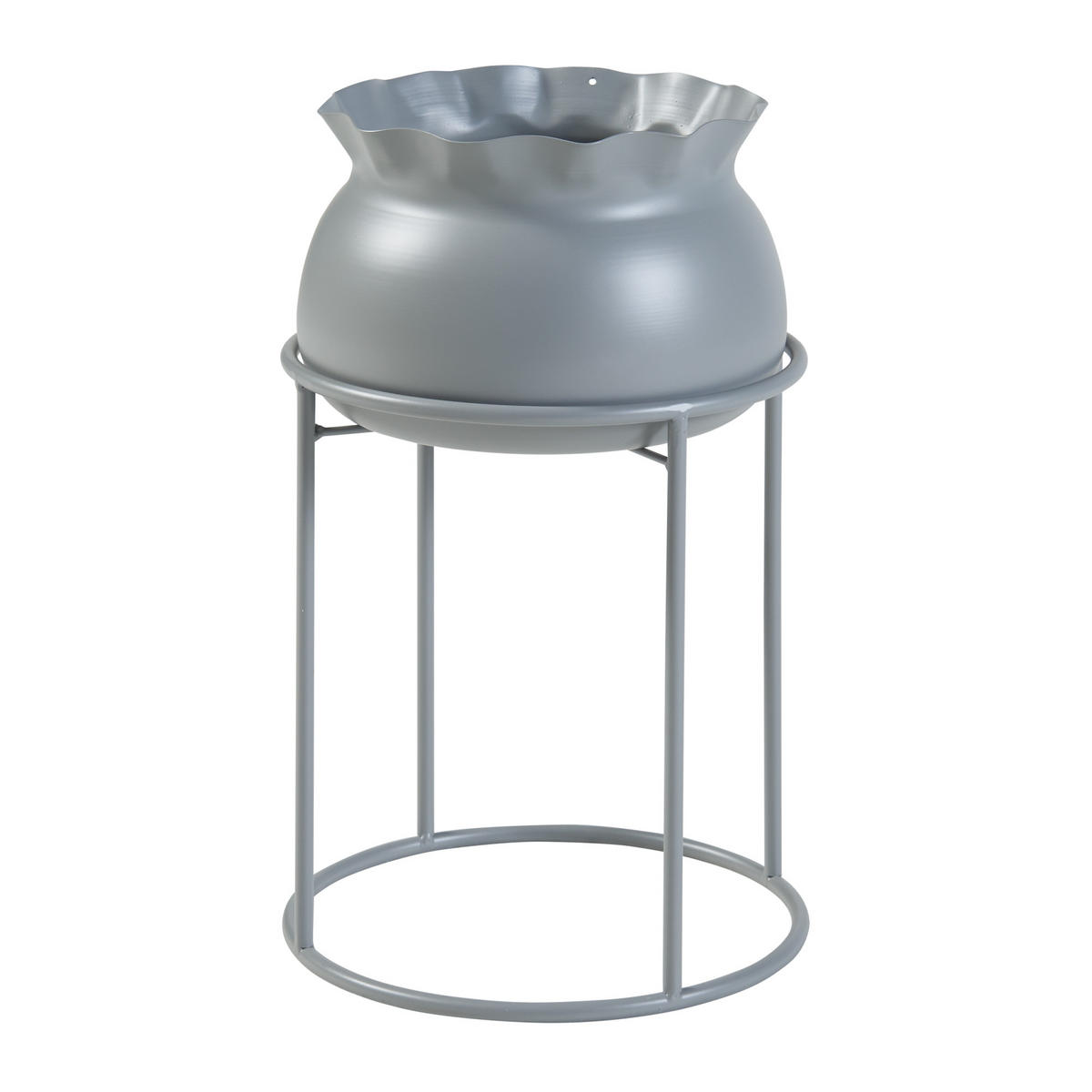 BLUMENSTÄNDER Assen - Grau, Metall (23.5/23.5/38cm)