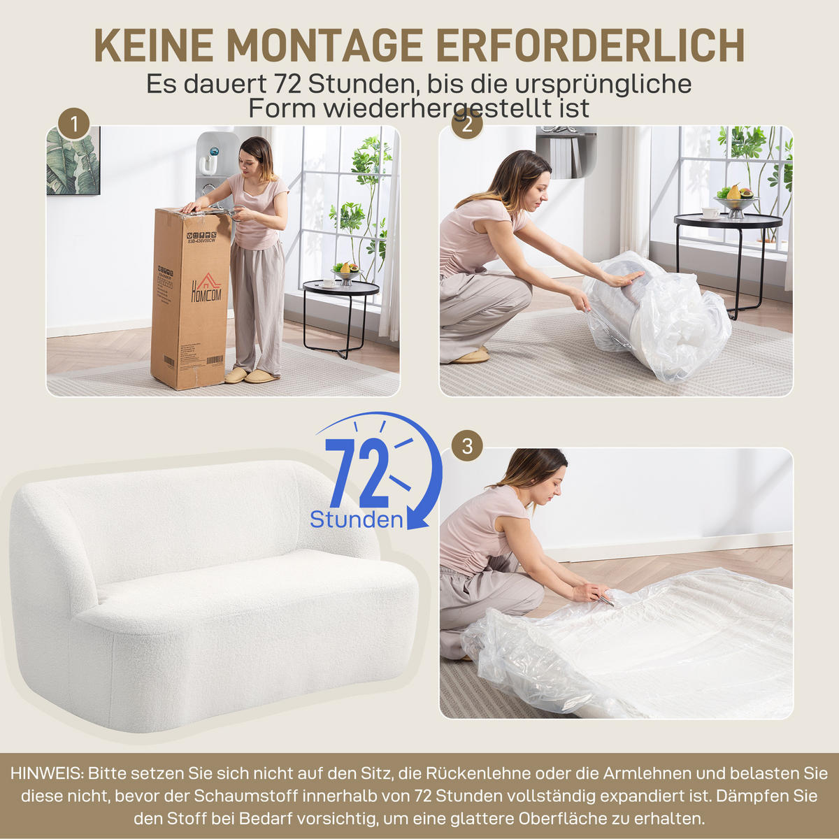 2-SITZER Sofa Creme 142.0/85.0/73.5 cm - Creme, Textil (85/73.5/142cm)