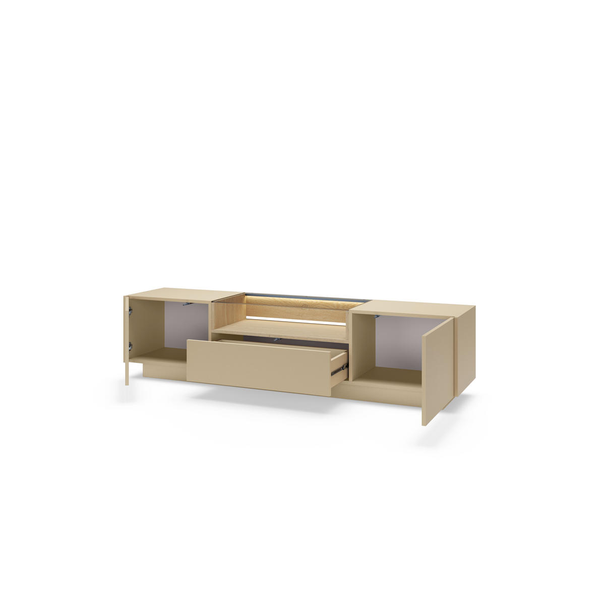 TV-SCHRANK: Kakao + Cremona-Eiche, 176,4 x 43,4 x 39,5 cm - Braun, Holzwerkstoff (176.4/43.4/39.5cm) - 3XE LIVING