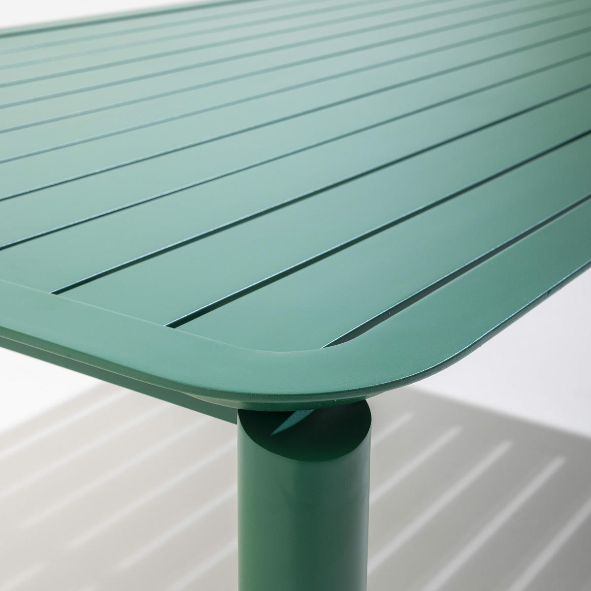 GARTENTISCH rechteckig, Dunkelgrünen - Grün, Metall (185/93/75cm) - Oviala