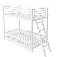 ETAGENBETT 90/200 cm mit Ausziehbett, DE-41598, in Weiß - Weiß, Metall (90/200cm) - ComfortXL