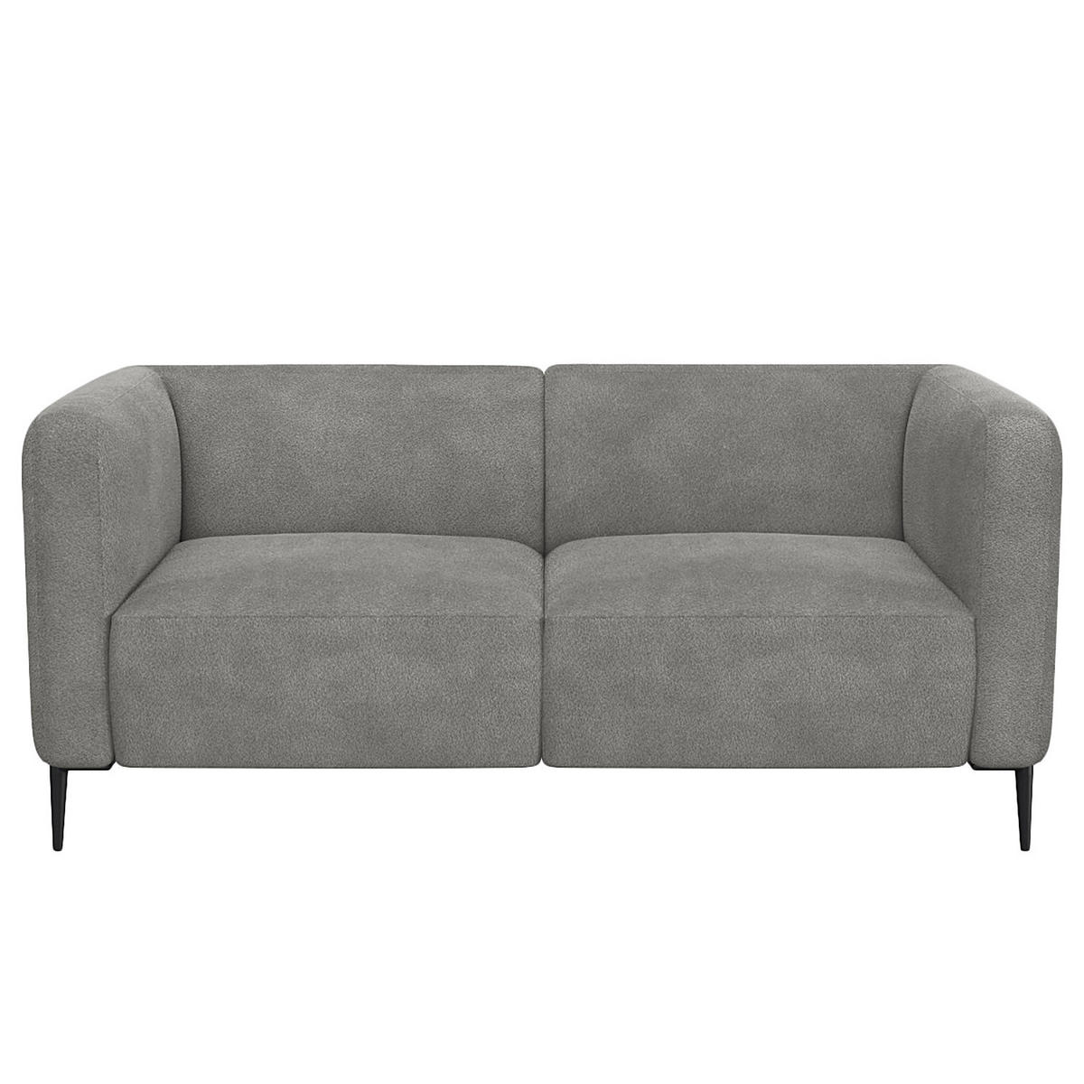 2,5-SITZER SOFA - Schwarz/Grau, Textil/Metall (175/74/88cm) - home24