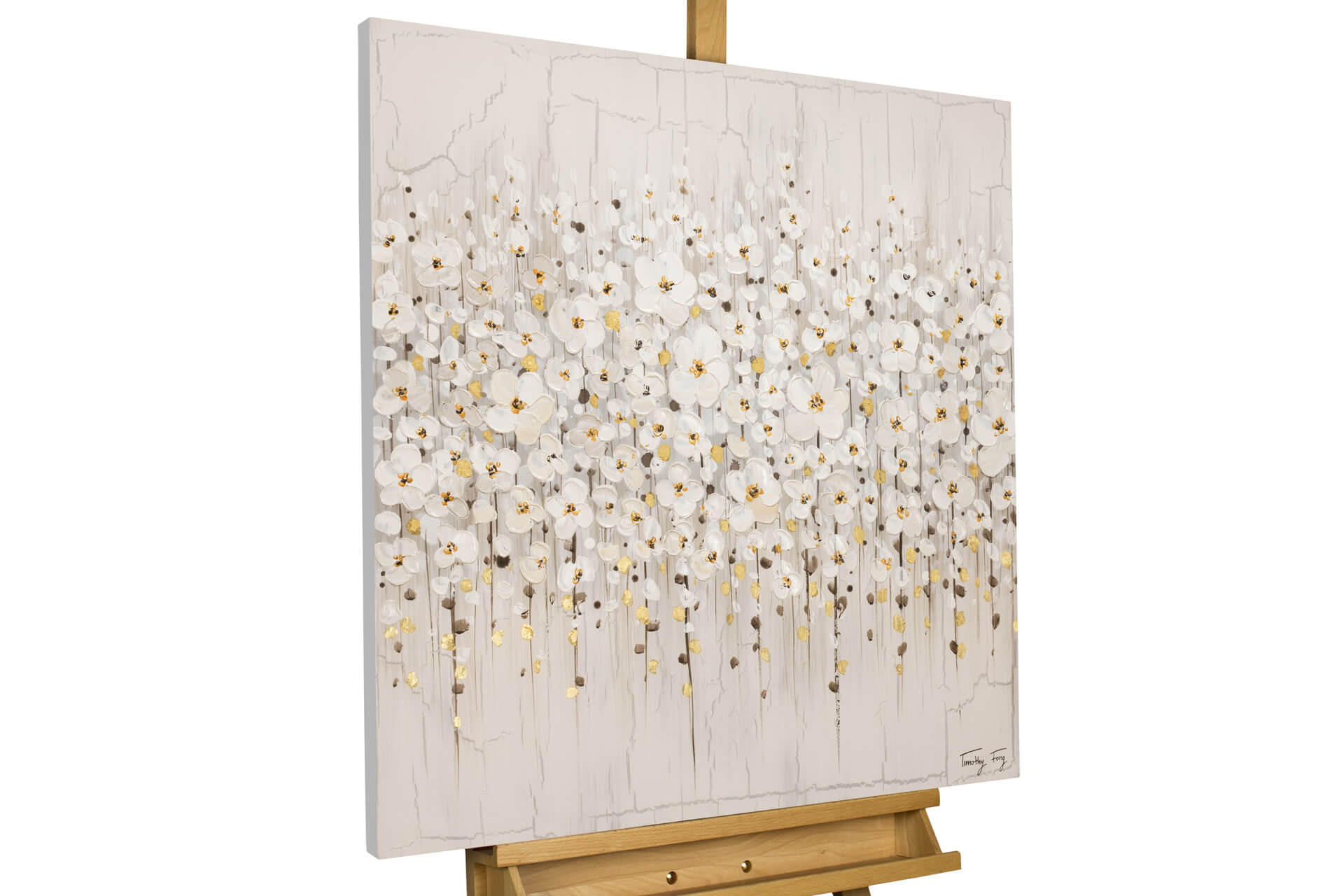 ACRYLBILD HANDGEMALT 80/80 cm - Schwarz, Holz/Textil (80/80cm) - KUNSTLOFT