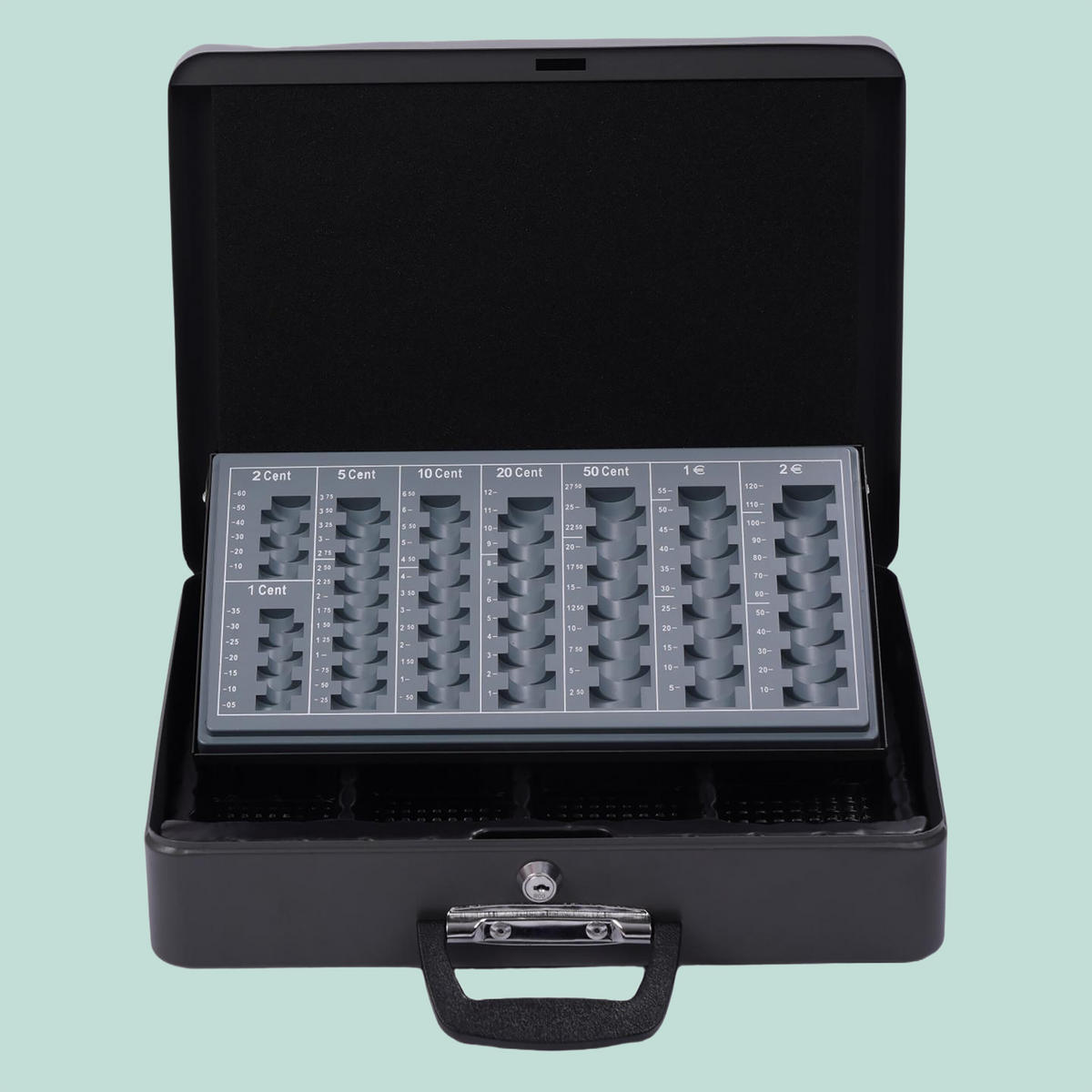 GELDKASSETTE - Grau, Kunststoff/Metall (37/10/28cm) - Relaxdays