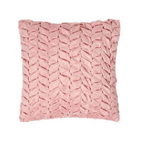SAMTKISSEN Grace altrosa 45/45 cm plissiert in Flechtoptik - Altrosa, Textil (45/45cm) - Homescapes