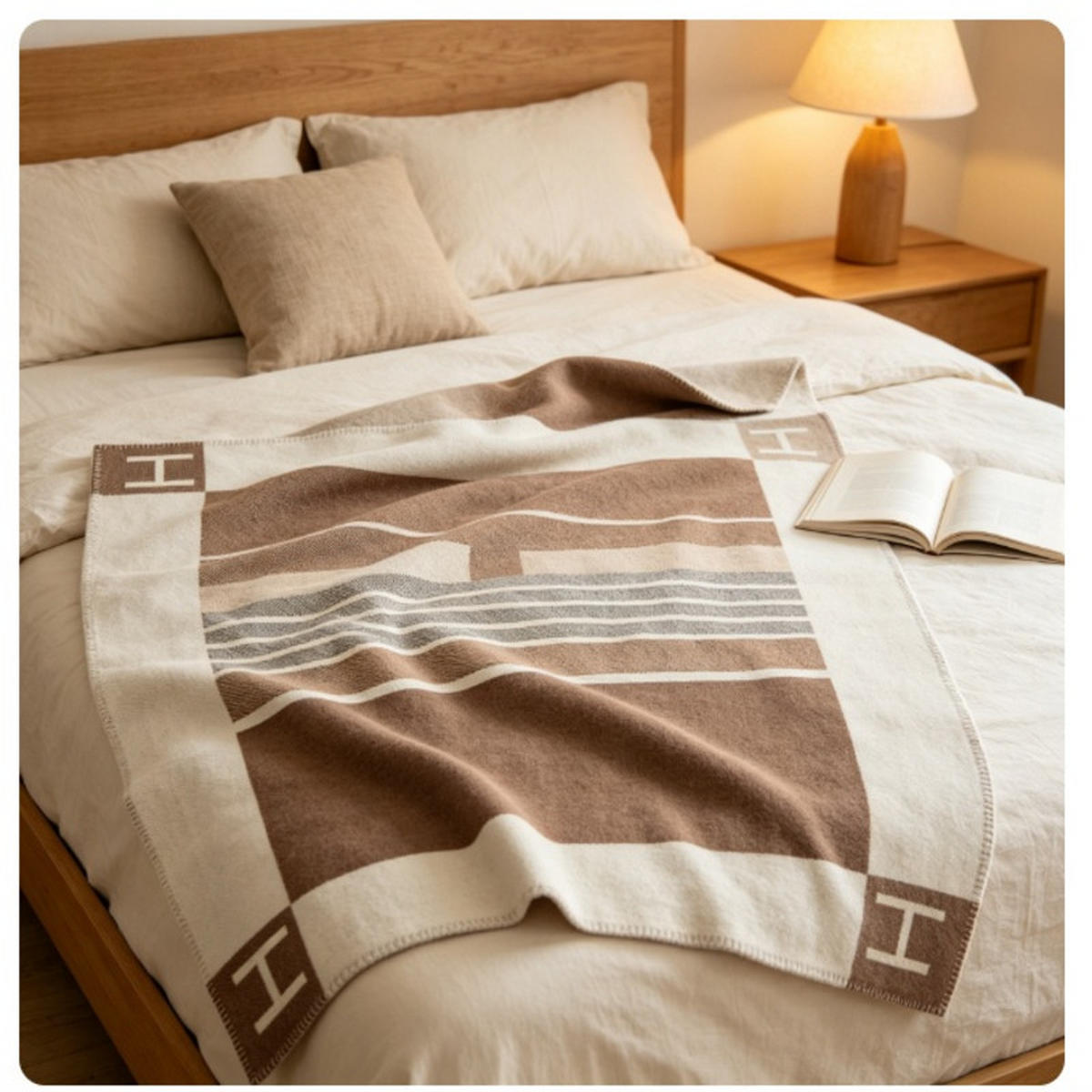 WOHNZIMMERDECKE – 180 x 130 cm, Khaki - Grau, Textil (180/130cm)