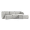 ECKSOFA Rechts Samt Stoff Grau - Silberfarben/Schwarz, Holzwerkstoff/Kunststoff (248/166cm) - Makamii