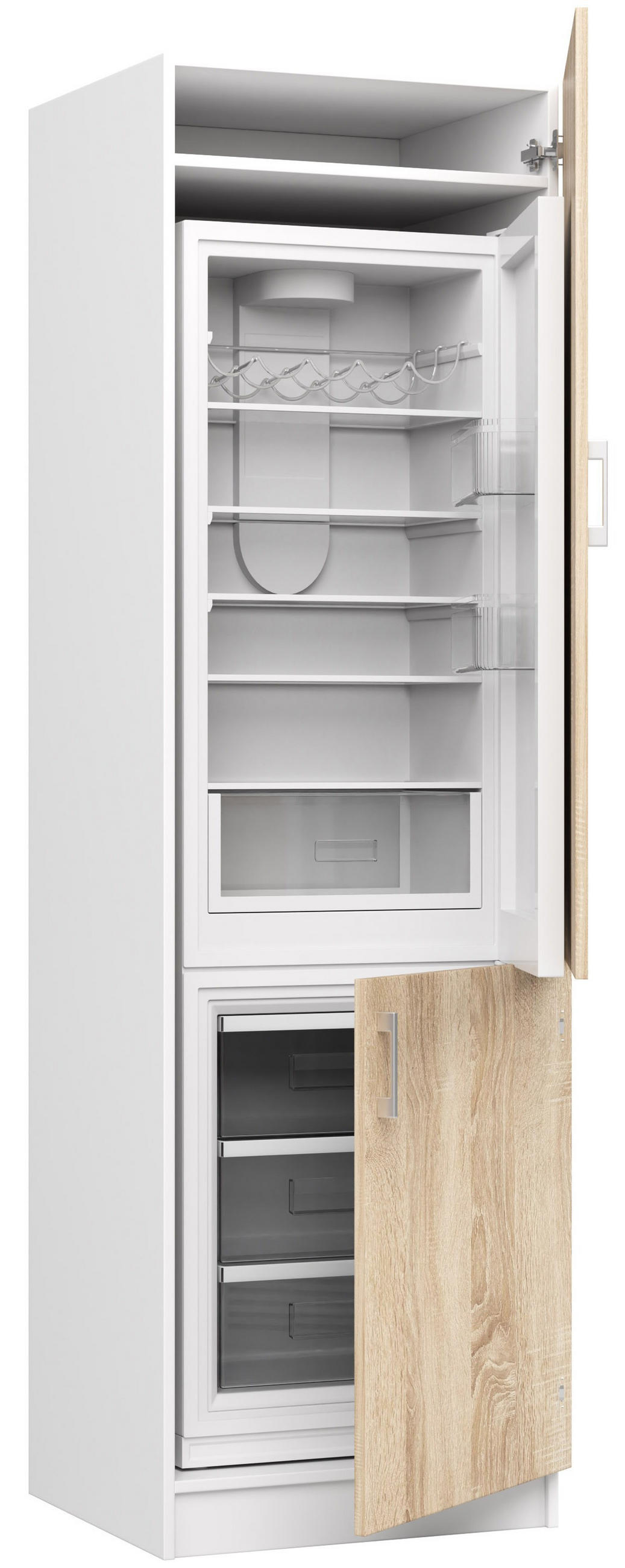 DULAP ÎNALT Alb, stejar Sonoma 205/60/55 - alb, compozit lemnos (60/205/55cm) - RAUMHIRSCH FURNITURE