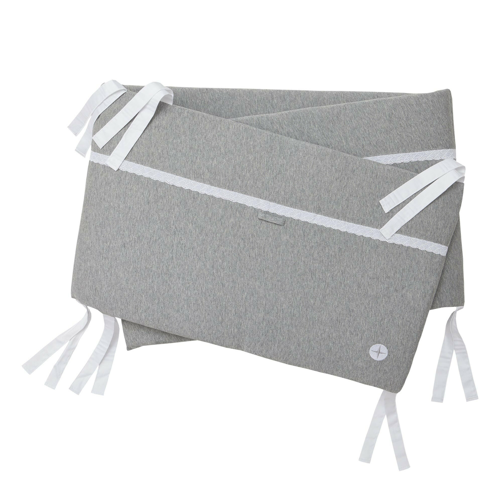 BETTNESTCHEN Grau Spitze - Grau, Textil (212/44cm) - nordic coast company