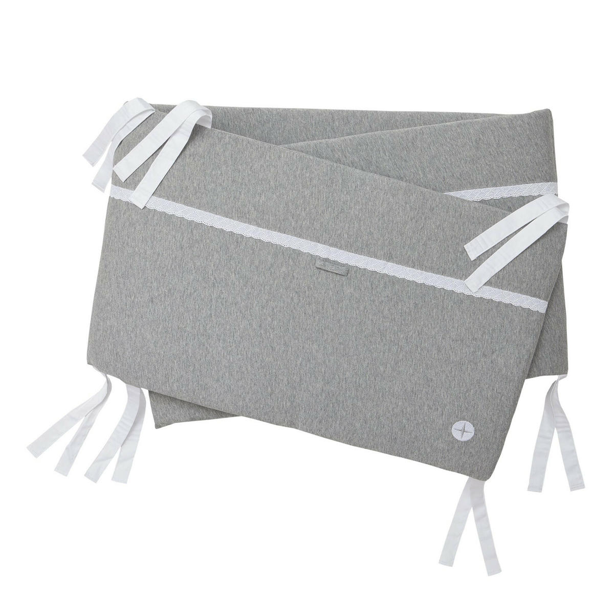 BETTNESTCHEN Grau Spitze - Grau, Textil (212/44cm) - nordic coast company