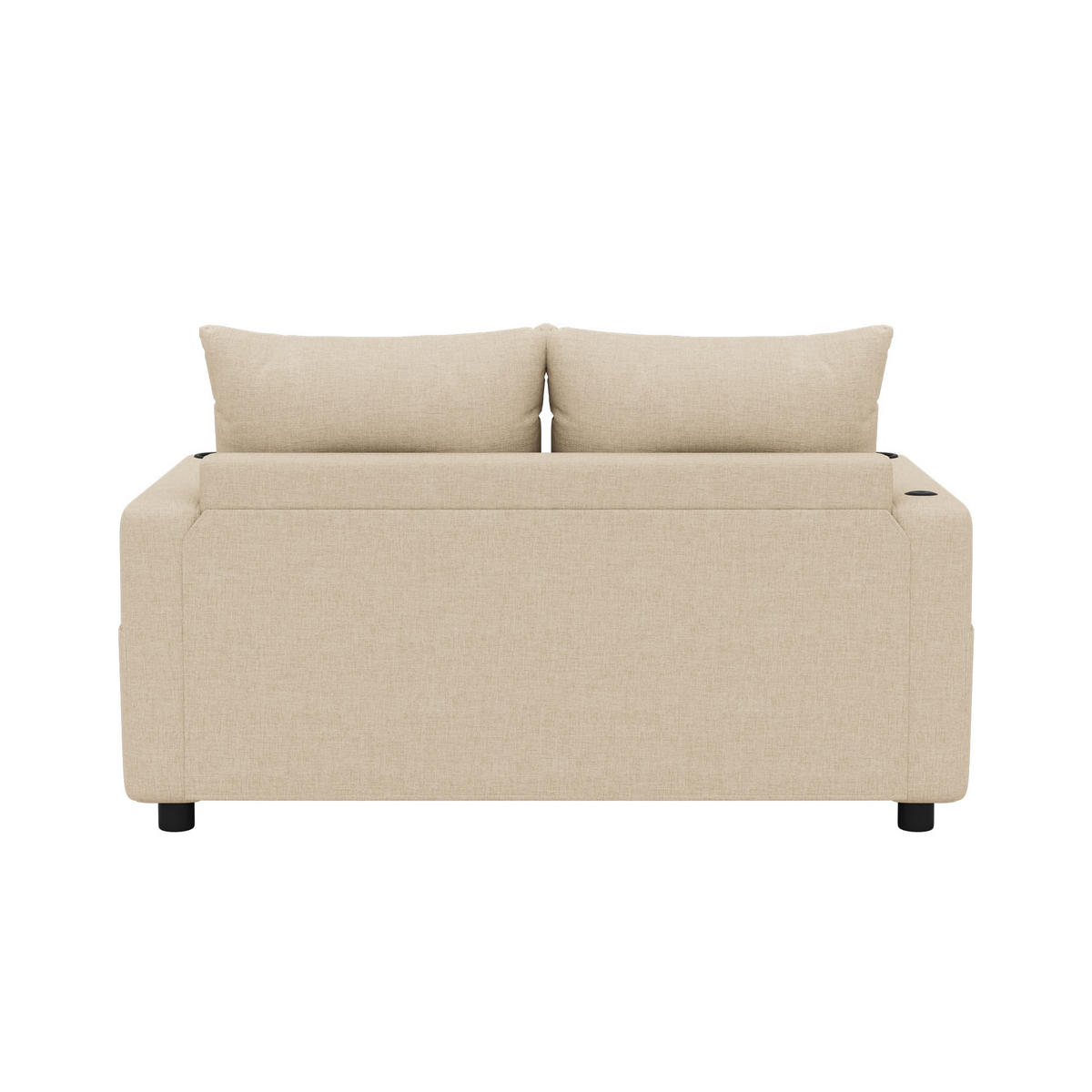SCHLAFSOFA DE-33179 3-in-1 ausziehbar mit USB und Getränkehalter Beige - Beige, Metall (131/94/81cm) - ComfortXL