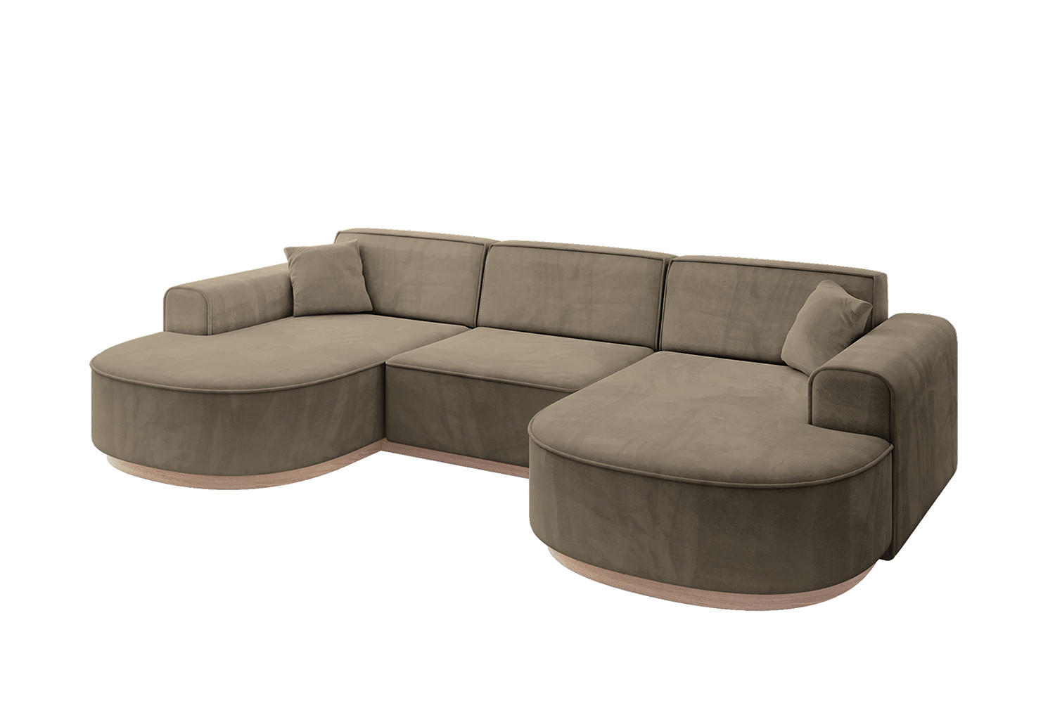 WOHNLANDSCHAFT MARI-U1-v1 - 303x171x83 cm Dunkelbraun Velours - Dunkelbraun, Holzwerkstoff/Textil (303/83/171cm) - ALTDECOR