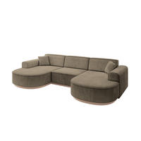 WOHNLANDSCHAFT MARI-U1-v1 - 303x171x83 cm Dunkelbraun Velours - Dunkelbraun, Holzwerkstoff/Textil (303/83/171cm) - ALTDECOR