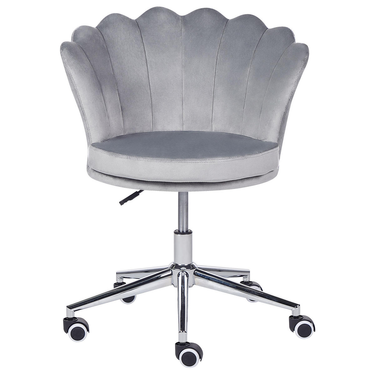 BÜROSTUHL Samtstoff Grau Monticello - Grau, Textil/Metall (67/78/65cm) - Beliani