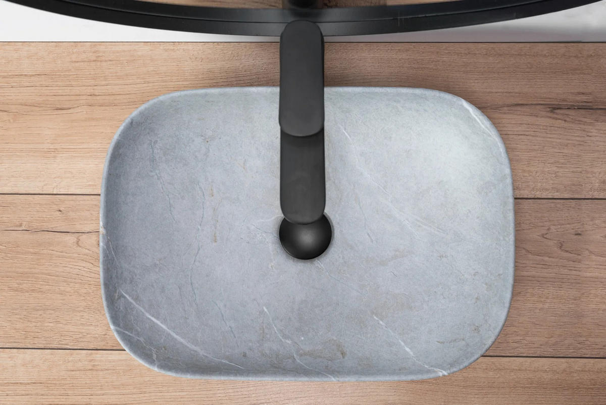 AUFSATZWASCHBECKEN Rea Livia Grey - Grau, Keramik (33.5/13.5/46.5cm) - REA