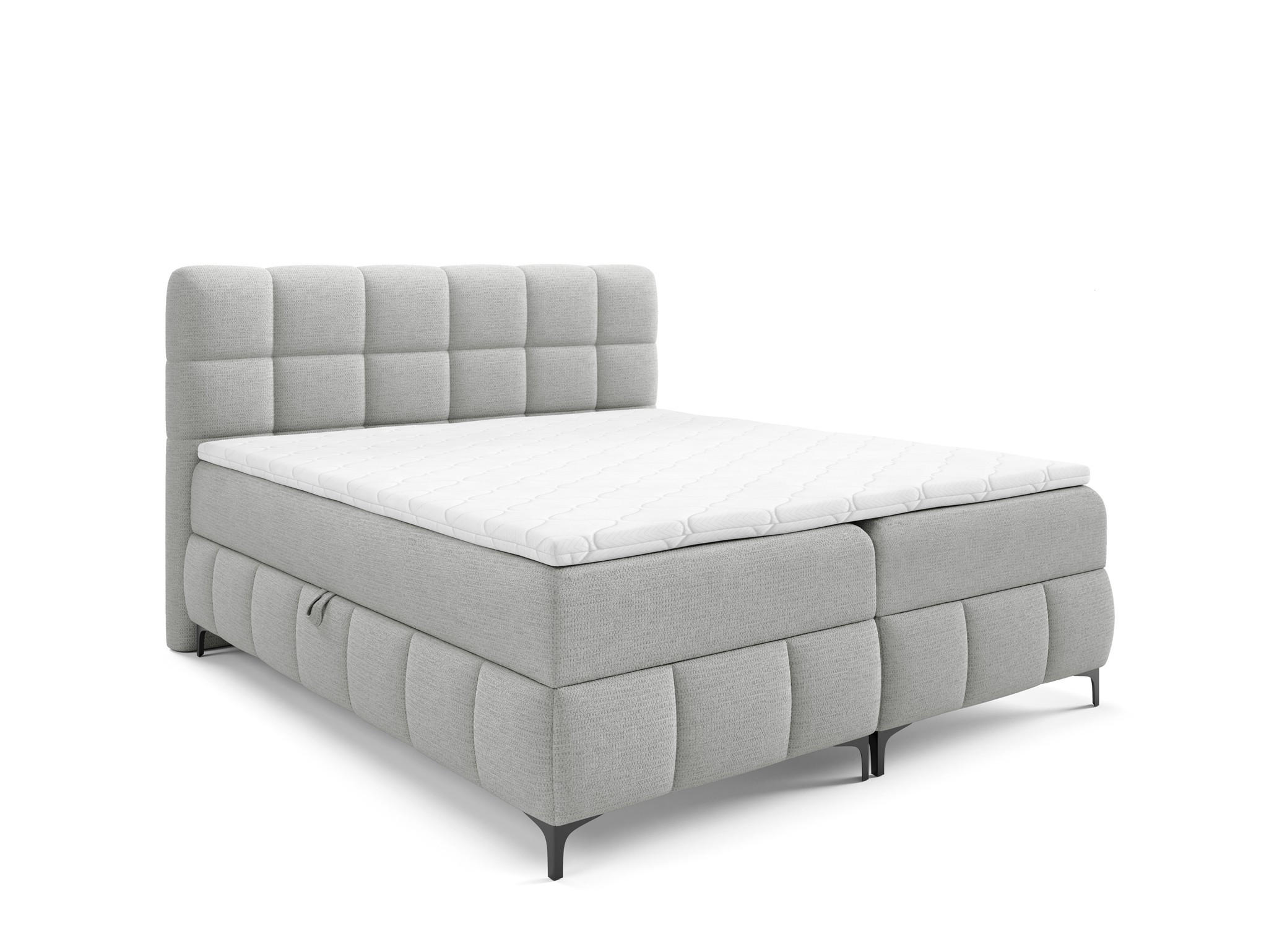 BOXBETT Sophie In Aragon - Hellgrau, Holzwerkstoff/Textil (160/200cm) - Fun Möbel