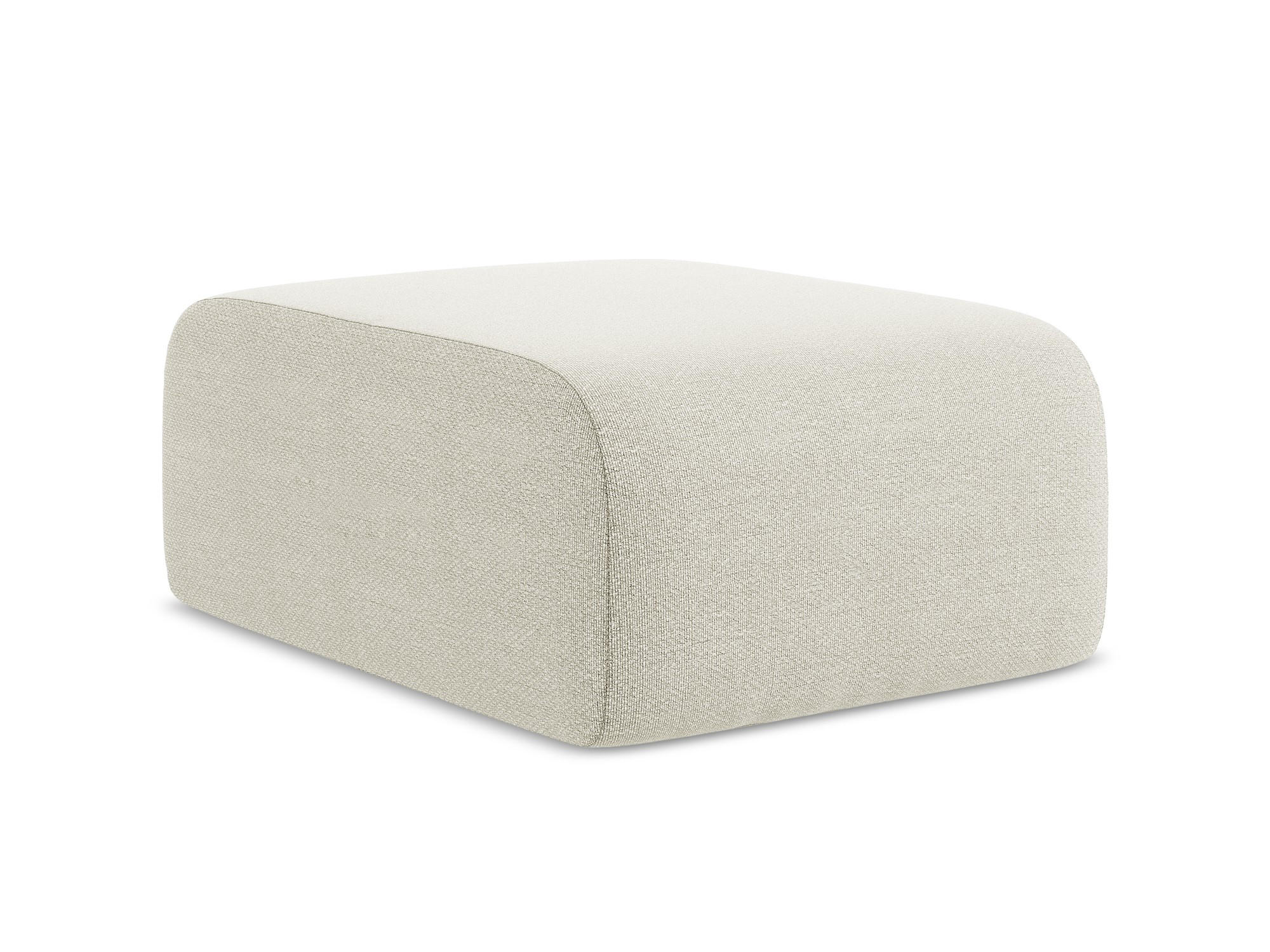 POUF Bouclé Stoff Beige - Sandfarben/Schwarz, Holzwerkstoff/Kunststoff (72/42/94cm) - Makamii