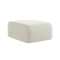 POUF Bouclé Stoff Beige - Sandfarben/Schwarz, Holzwerkstoff/Kunststoff (72/42/94cm) - Makamii