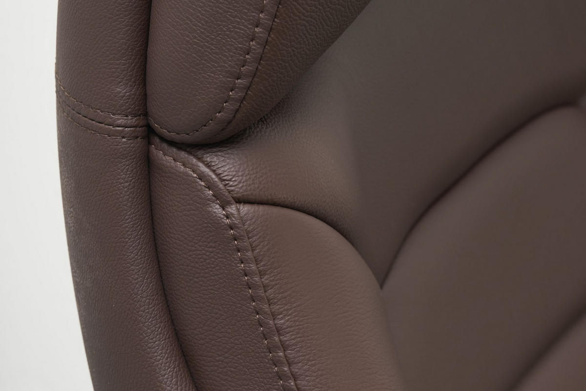 CHEFSESSEL Leder mit Multiblockwippmechanik bis 120 kg MIRON, Braun 67x67x137 cm - Silberfarben/Braun, Leder/Metall (67/137/67cm) - KADIMA DESIGN