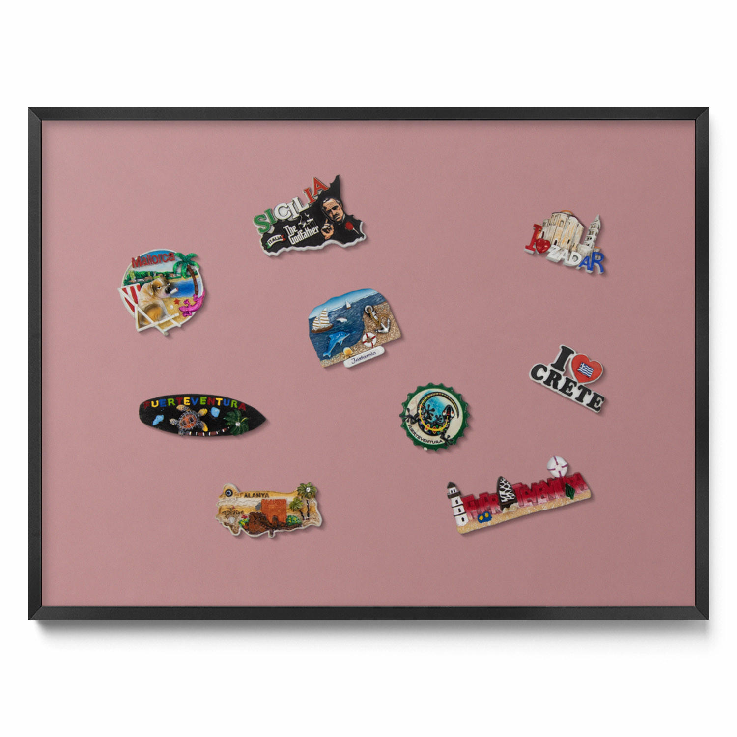 MAGNETTAFEL 80x60 cm Schwarzer Rahmen Pastellrosa - Koralle, Metall (80/60/0.4cm) - TULUP