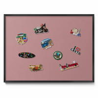 MAGNETTAFEL 80x60 cm Schwarzer Rahmen Pastellrosa - Koralle, Metall (80/60/0.4cm) - TULUP
