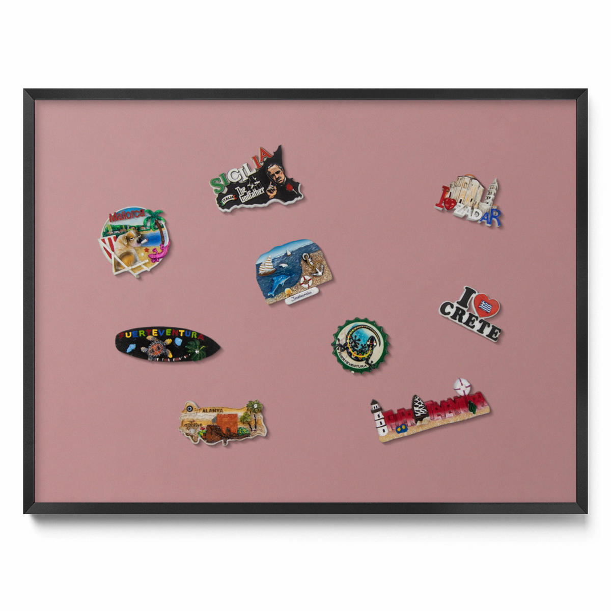 MAGNETTAFEL 80x60 cm Schwarzer Rahmen Pastellrosa - Koralle, Metall (80/60/0.4cm) - TULUP