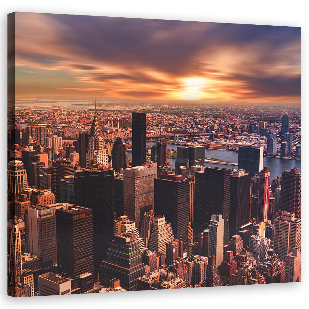 WANDBILD städte und architektur orange - Orange, Textil (50/50cm) - Feeby