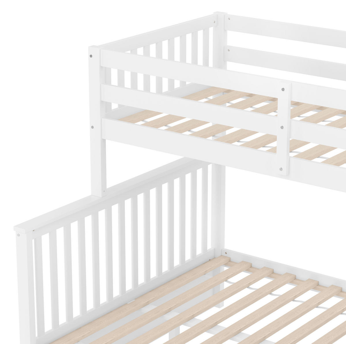 ETAGENBETT 90/200 + 140/200 cm aus Kiefer mit Schubladen und Absturzsicherung Weiß - Weiß, Holz (140/200cm) - Modenvie