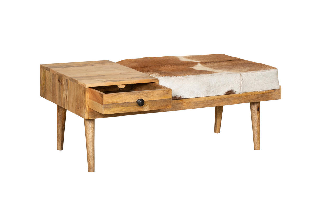 SITZBANK Arno Stauraum Mangoholz Braun 40x52,5x100,5cm - Braun, Holz (52.5/40/100.5cm) - DELUKE