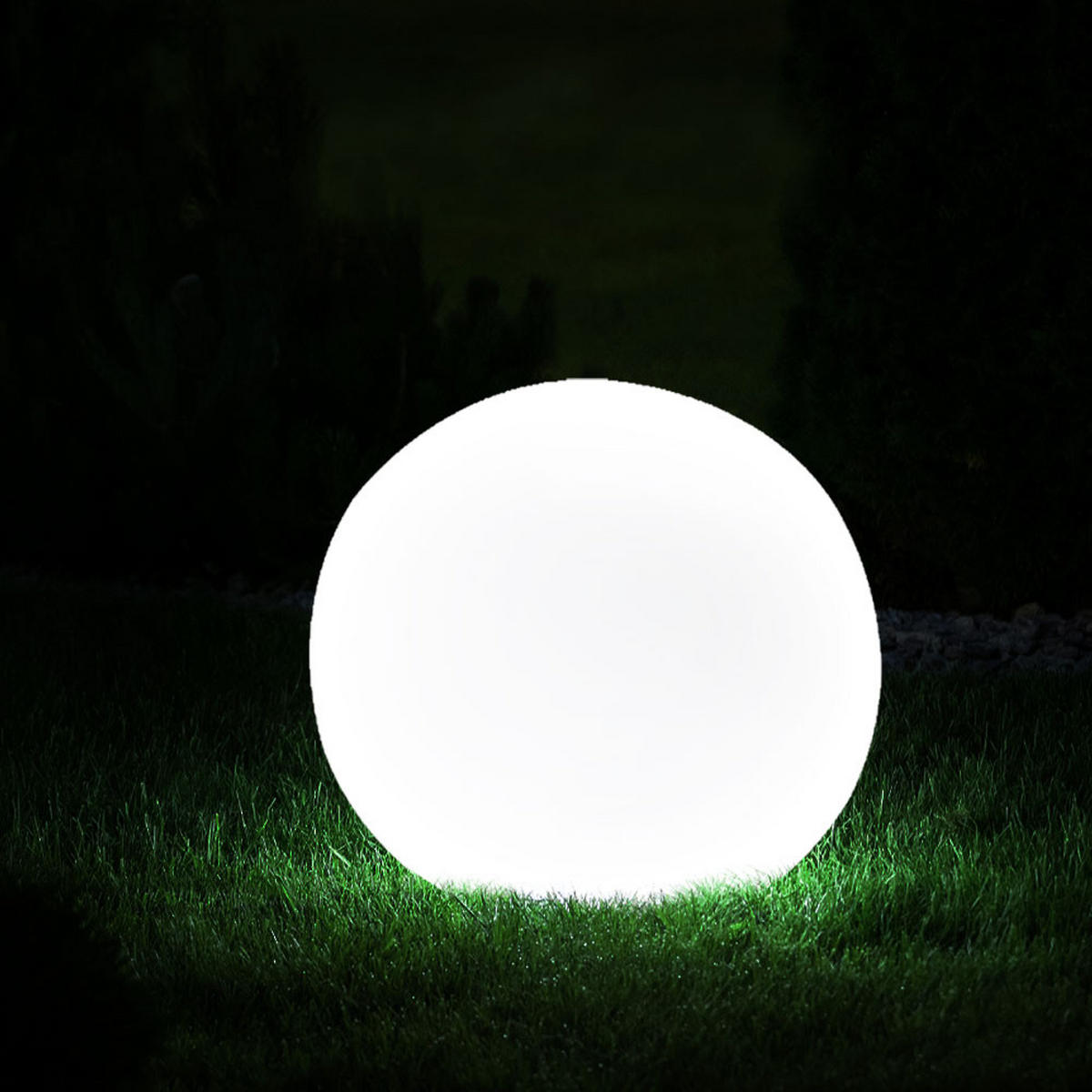 LED AUSSENLEUCHTE Kugelform Weiß 8er Set - Weiß, Kunststoff (30/30/70cm)