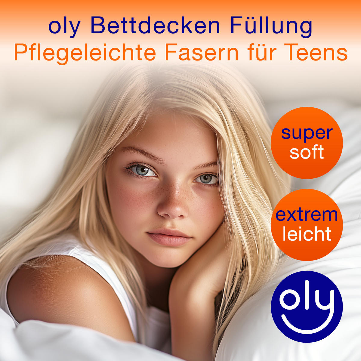 JUGENDBETTDECKE TEENY Mikrofaser leicht - Weiß, Naturmaterialien/Textil (135/200cm) - oly