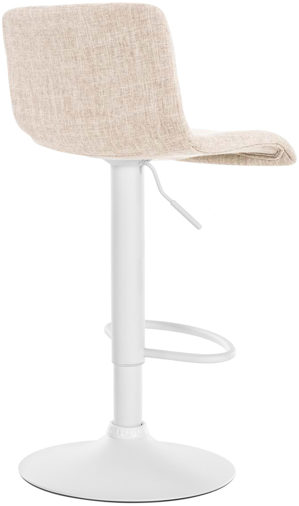 BARHOCKER Stoff creme - Creme/Weiß, Textil/Metall (39/84/36cm) - CLP