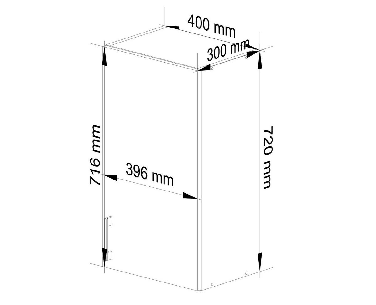 KÜCHENSCHRANK Weiß, Sonoma Eiche 30.5x40x72cm - Silberfarben/Weiß, Holzwerkstoff/Kunststoff (40/72/30.5cm) - Akord
