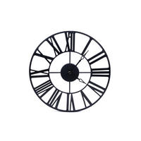 METALL-WANDUHR in schwarzer Farbe Vintage 4/36,5/36,5 cm - Schwarz, Metall (36.5/36.5/4cm) - Atmosphera Createur d´interieur