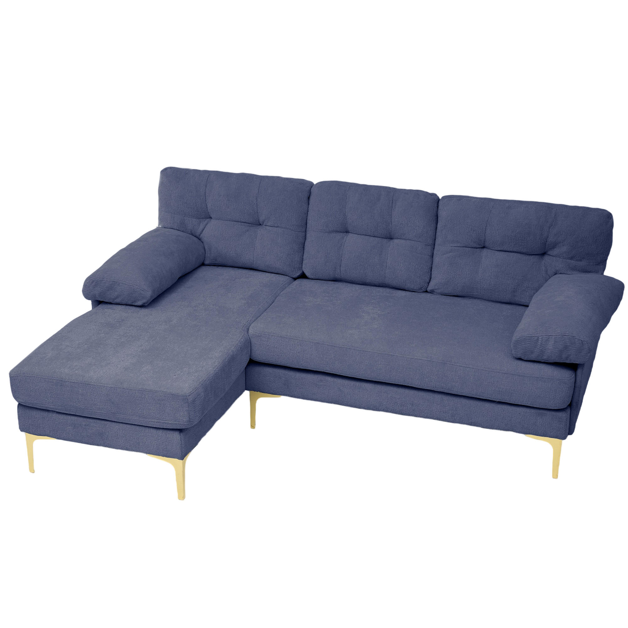 ECKSOFA DE-34003 wechselbare Liegefunktion Blau - Blau, Holz (130/187.5cm) - ComfortXL