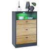 KOMMODE Pino Fronten in Eiche Natur - Eichefarben, Holzwerkstoff (56/86.5/36cm) - Vladon