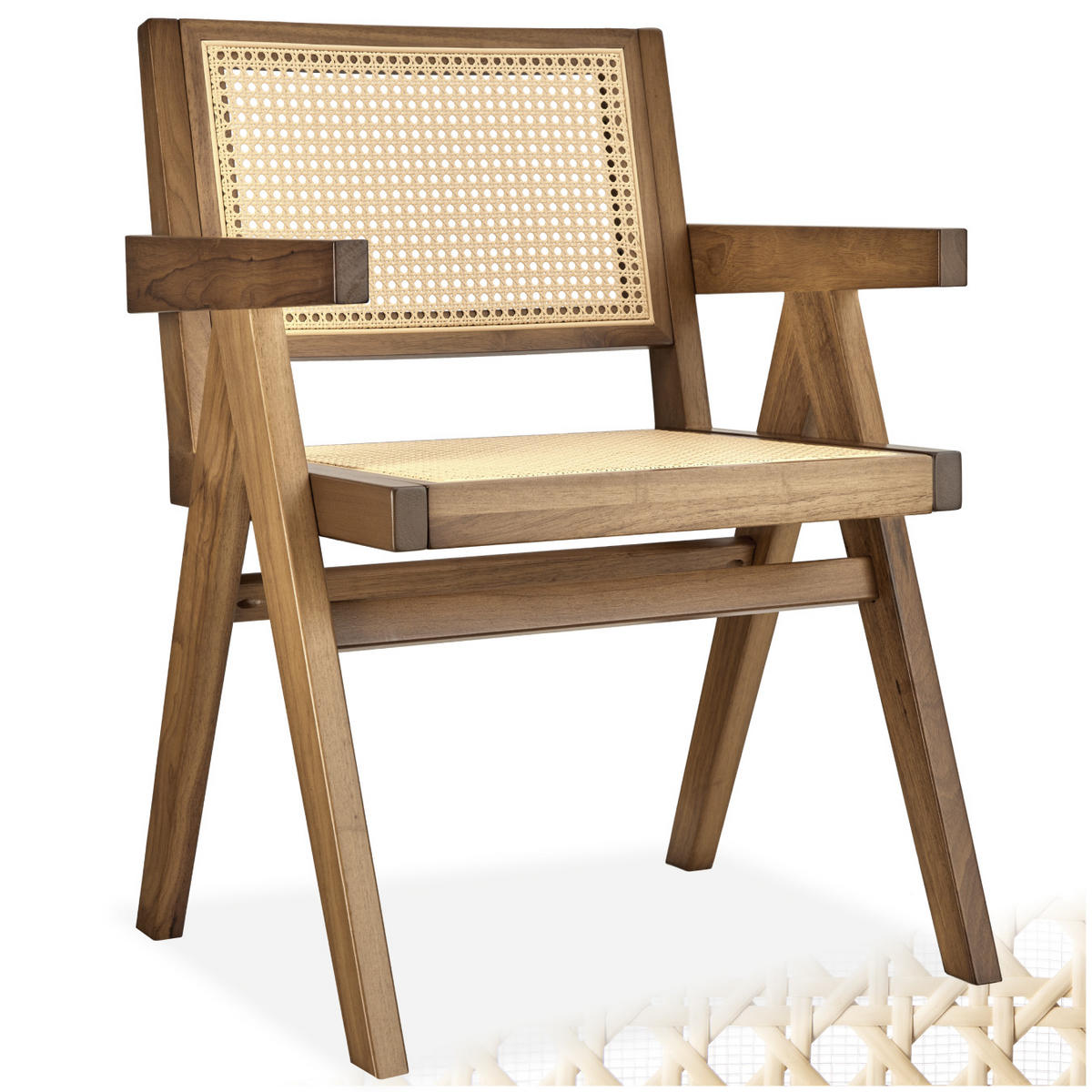 ARMLEHNSTUHL Lissy,59 x 56,5 x 82,5 cm, Belastbarkeit 120 kg,Eiche hell - Eichefarben, Holz (59.5/82.5/56.5cm) - tectake