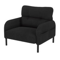 SESSEL Loungesessel,Polstersessel,Cord,Schwarz - Schwarz, Textil (67/79/75cm) - LVHOM