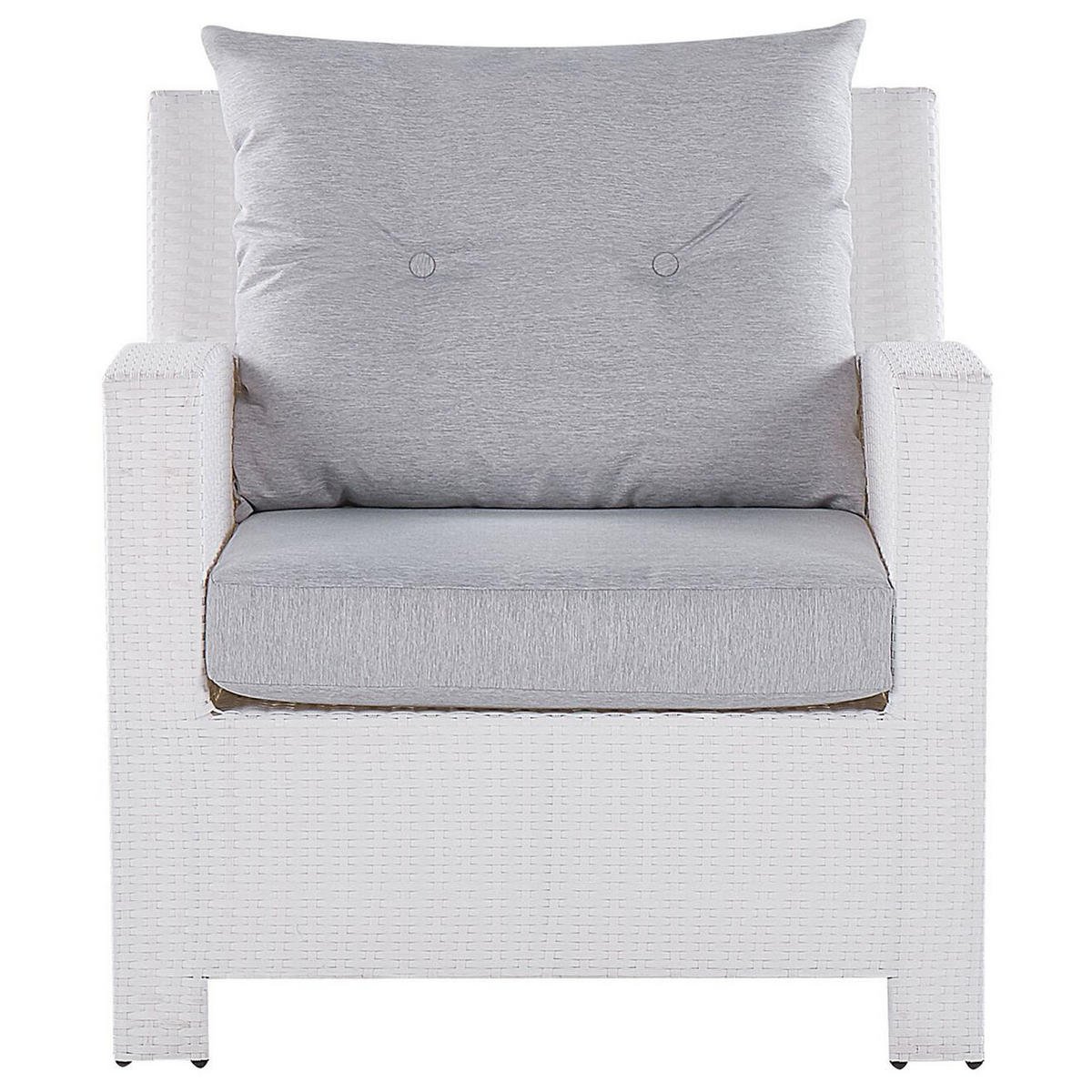 LOUNGE-SET 4-sitzer Rattan Weiß Marino - Weiß, Kunststoff - Beliani