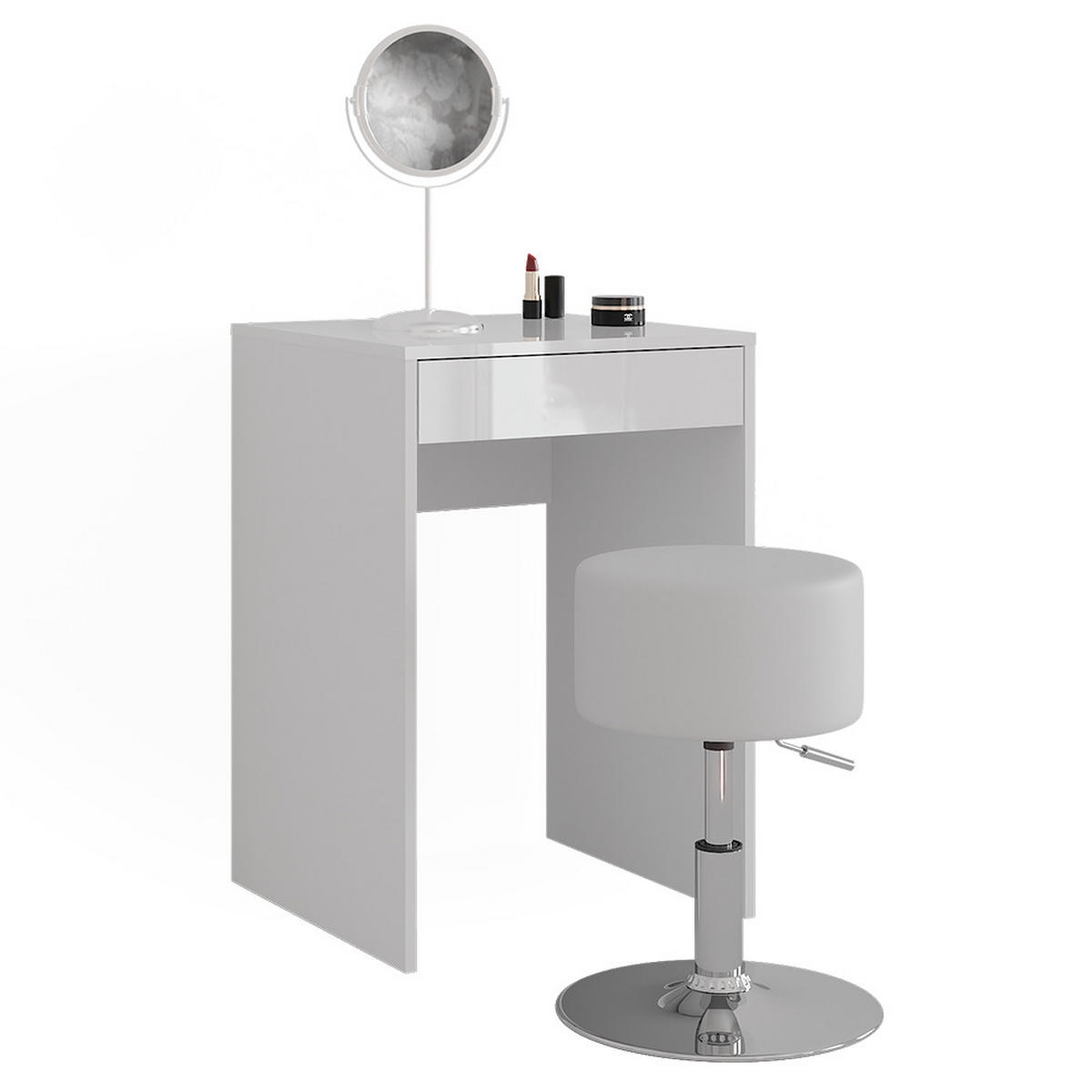 TOALETNÍ STOLEK Sherry Bílá/bílý vysoký lesk - vysoce lesklá bílá, kompozitní dřevo (51.4/76/50.1cm) - Vicco