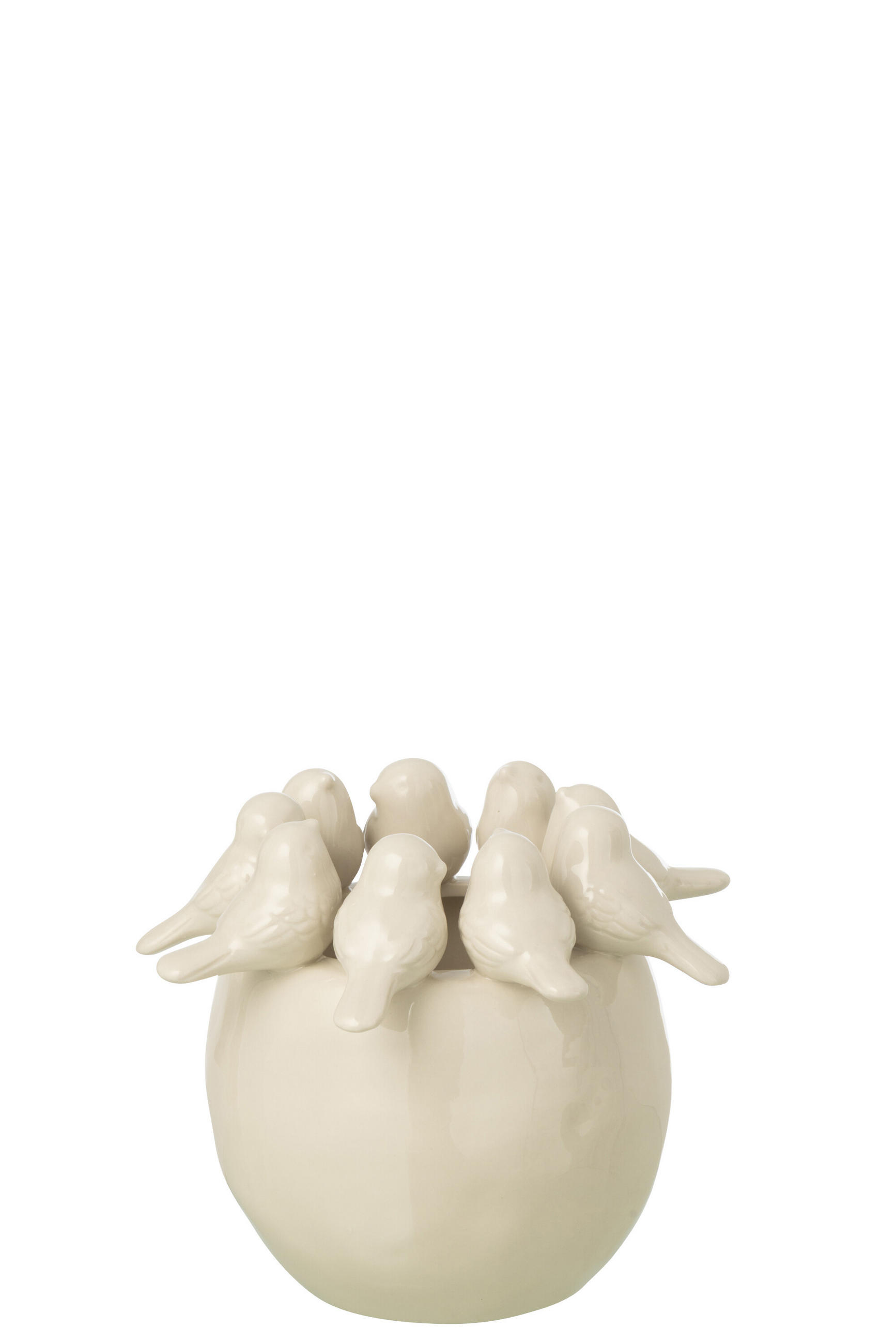 VASE VÖGEL Beige - Beige, Keramik (16.7cm) - J-Line