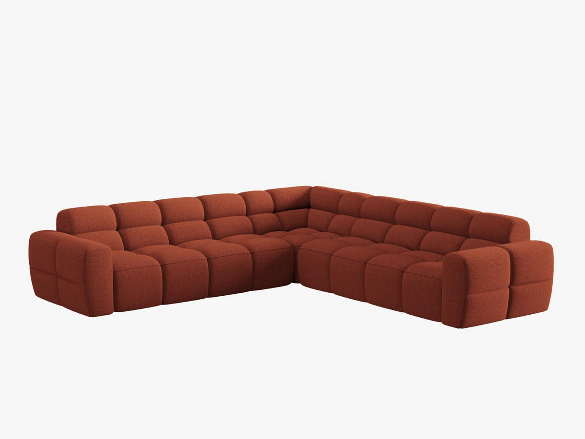 ECKSOFA Lisa aus strukturiertem Stoff koralle 5 Sitzplätze - Koralle, Textil (310/310cm) - Micadoni
