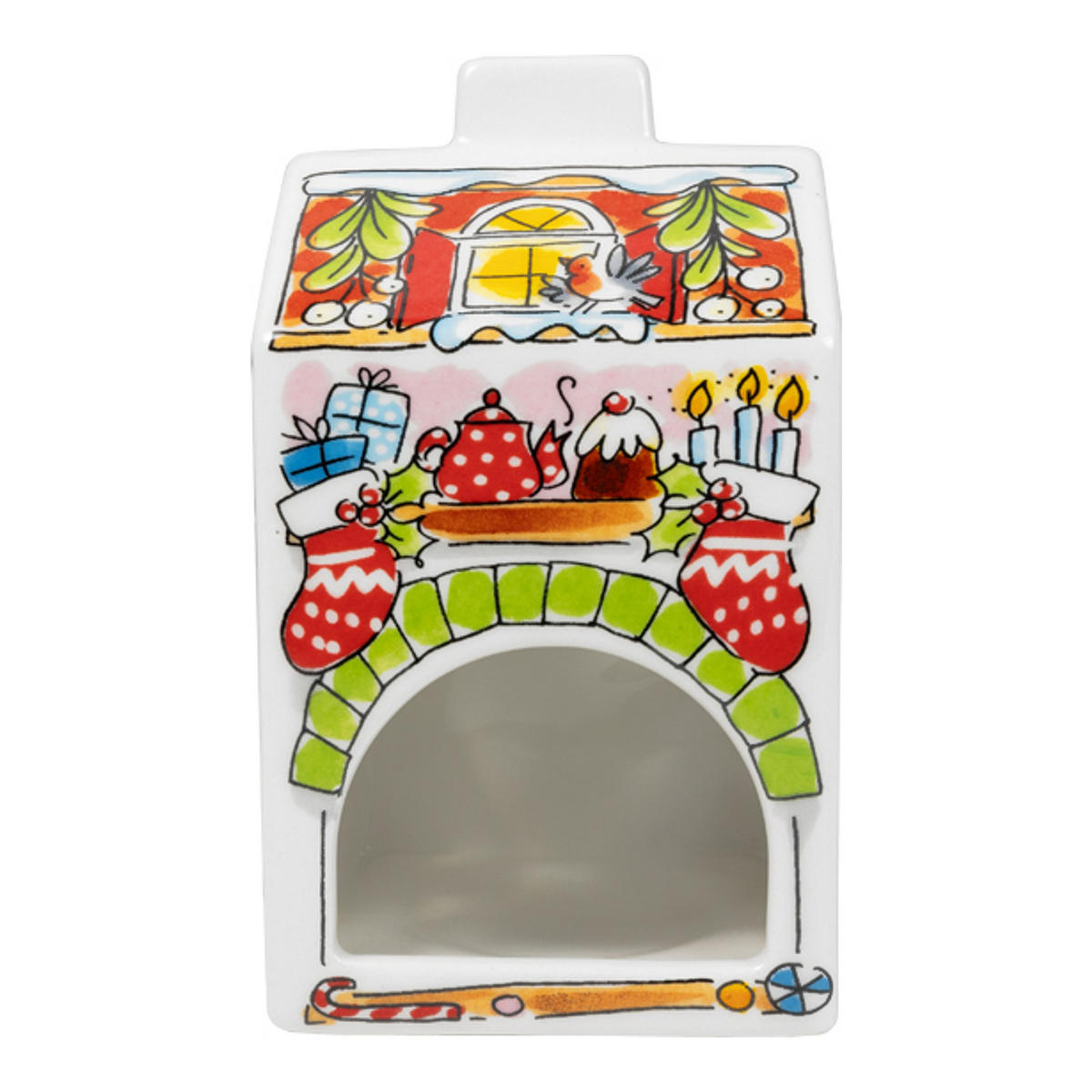 TEELICHTHALTER Weihnachten in Bunt - 14,5cm - Multicolor, Keramik (8.5/14.5/8.3cm) - Blond Amsterdam